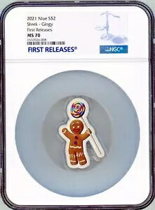 在庫あり シュレック コイン シリーズ ジンジャーブレッドマン 1 オンス シルバー コイン $2 NGC MS 70..