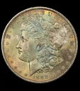 1888 モンスター トーン MS63 PCGS モルガン ダラー トゥルービュー ゴールド シールド フレッシュ