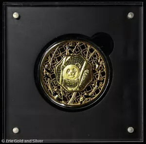 2022 $5 ソロモン諸島 金メッキ 2 オンス シルバー フィリグリー パンダ コイン OGP