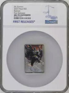 2023 バットマン デー DC コミックス 1 オンス シルバー アンティーク カラー コイン NGC 70 FR