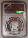 1977 フォークランド、シルバー ジュビリー、50 ペンス。 PF 69 ウルトラカメオ、NGC