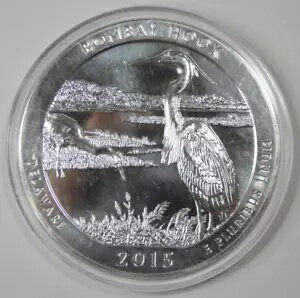 2015 ボンベイ フック デラウェア ATB 5オンス 999 シルバー クォーター カプセル入り