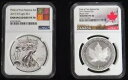 2019 W シルバー プライド オブ ツー ネイションズ 2 コイン アメリカン イーグル メープル リーフ NGC PF 70