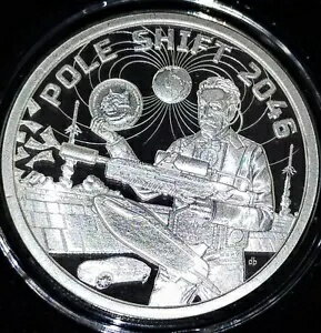 1オンス シルバー プルーフ「ポール シフト 2046」世界大戦 MEme #29。 2023 シルバーシールドイーロン