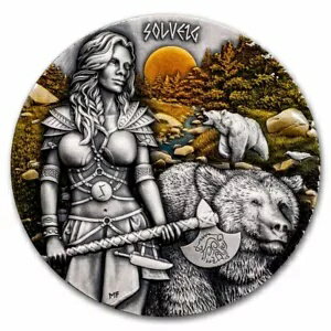 2024 ゲルマニア ヴァルキリー: ソルヴェイグ 2 オンス シルバー (アンティーク、HR)