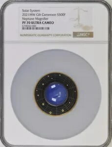 2021 太陽系海王星拡大鏡 17.5 g シルバー コイン NGC PF70 w/OGP
