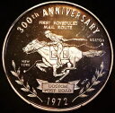 1972 USPS ポニー エクスプレス ボストン 300 周年記念 1oz 999 FINE シルバー ラウンド C4213