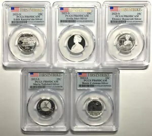 2023 シルバー プルーフ アメリカン レディース クォーター 5 コイン セット PCGS PR69DCAM FIRST STRIKE