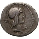 紀元前 90 年 ローマ共和国 デナリウス カルプルニウス ピソ フルギ コイン (MO3817-)