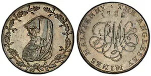イギリス。ウェールズ、アングルシー島。 1789 CU ハーフペニー トークン。 PCGS AU55BN。 D&H 375