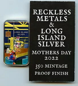 Reckless Metals LIS Scrooge DBLEnamel DAVID HILL '22 母の日 1 オンス シルバー バー