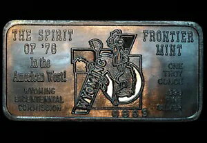 1976 デッドウッド シャイアン ワイオミング フロンティア ミント ホース 1オンス 999 FINE シルバー バー C4614