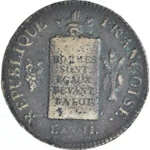 [#1021924] コイン、フランス、2ソル・ア・ラ・バランス、1793年、ストラスブール、VF、ブロ、ニュージーランド(3)