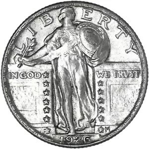 1928 (P) スタンディング リバティ クォーター 90% シルバー AU+ スライダー SL 写真参照 R124