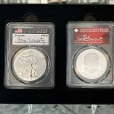 2019 プライド オブ トゥー ネイションズ 2 コイン セット PCGS PR 70 FDOI 署名付きリバース プルーフ イーグル
