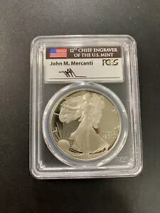 1992 S プルーフ シルバー イーグル PCGS PR-70 DCAM - メルカンティ署名 ASE - 認定 - $1(3)