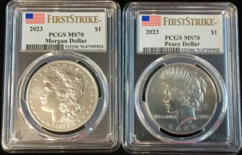 2023 PCGS MS70 モーガン ピース シルバ