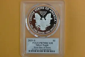2020-S シルバー イーグル PCGS PR70 クリフトン ダニエル 初日号