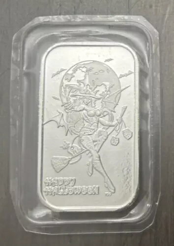 DT ミント ハッピー ハロウィン 限定版 レア 1 トロイ オンス .999 ファイン シルバー アート バー