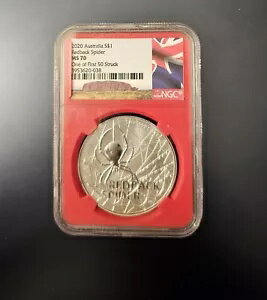 NGC 2020 オーストラリア S$1 セアカゴケグモ 1オンス シルバー コイン 50 個中 1 個