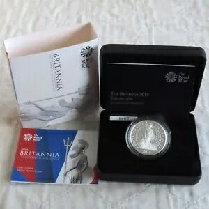 2014 シルバー プルーフ ?2 1oz ブリタニア 箱入り/COA/アウター - ミント 2,981