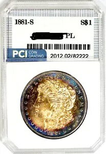 1881-S モルガン ダラー ジェム BU ++ プルーフのようなトーンの非常に素晴らしいコイン(3)