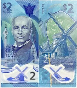 バルバドス 2ドル ND 2022 ポリマー P 80 UNC
