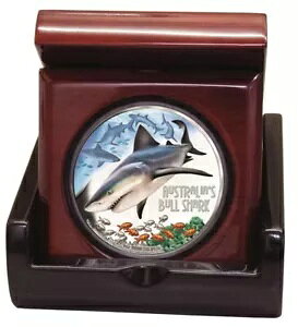 2017 ツバル デッドリー & デンジャラス オーストラリア オオメジロザメ 1オンス シルバー プルーフ コイン ボックス