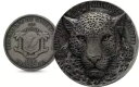 コートジボワール 2023 モーコイ スキン レリーフ - ビッグ ファイブ - LEOPARD 1oz シルバー コイン-