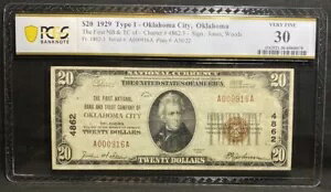 1929 ǯ $20 ۥ ƥ̱̲߻ʾ 4862 Fr: 1802 ԡPCGS VF30