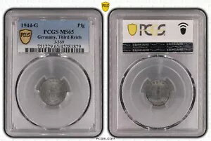 *ʾ* PCGS MS65 1944-G 1 Pfennig Pfg ʥ ɥġ軰 J.369 WW2