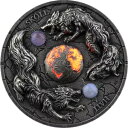 Germania RAGNAROK: SKOLL & HATI 2 オンス UHR シルバー BU コイン 2024 ミンテージ 500