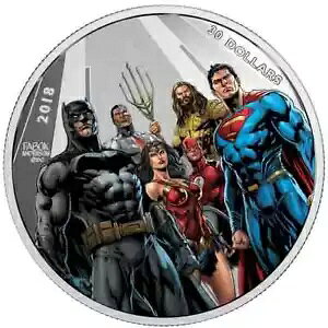 カナダ 2018 $30 ジャスティス リーグ 世界最高のスーパー ヒーロー 2 オンス銀貨