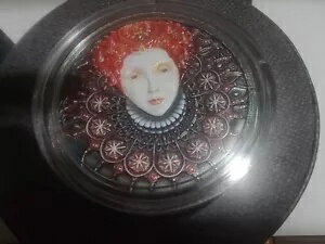 2022 ニウエ クイーン エリザベス 1 世 2 オンス シルバー アンティーク コイン 天然ダイヤモンド付き