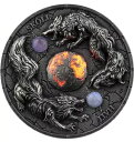 2024 ゲルマニアミント ラグナローク スキル & ハティ 2 オンス シルバー アンティーク ウルトラ ハイ レリーフ