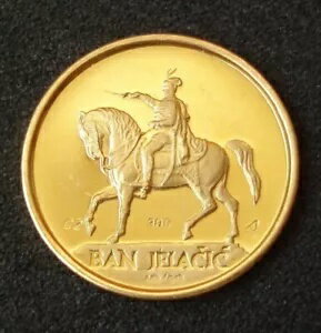 クロアチア、バヌス・ヨシップ・イェラチッチ、1990年、記念メダル、金