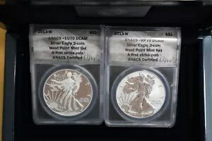 2013-W シルバー イーグル 2 コイン セ