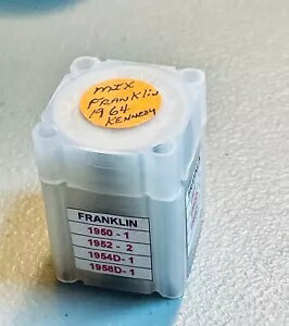 フランクリン 8 枚と 1964 年ケネディ ハーフダラー 11 枚のミックスロール(3)