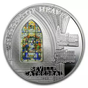 クック諸島 2011 10$ ウィンドウズ オブ ヘブン セビリア シルバー プルーフ コイン "4"