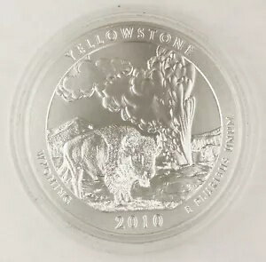 2010 P イエロー ストーン アメリカ ザ ビューティフル 5 オンス シルバー コイン NP2 コレクター バージョン(3)