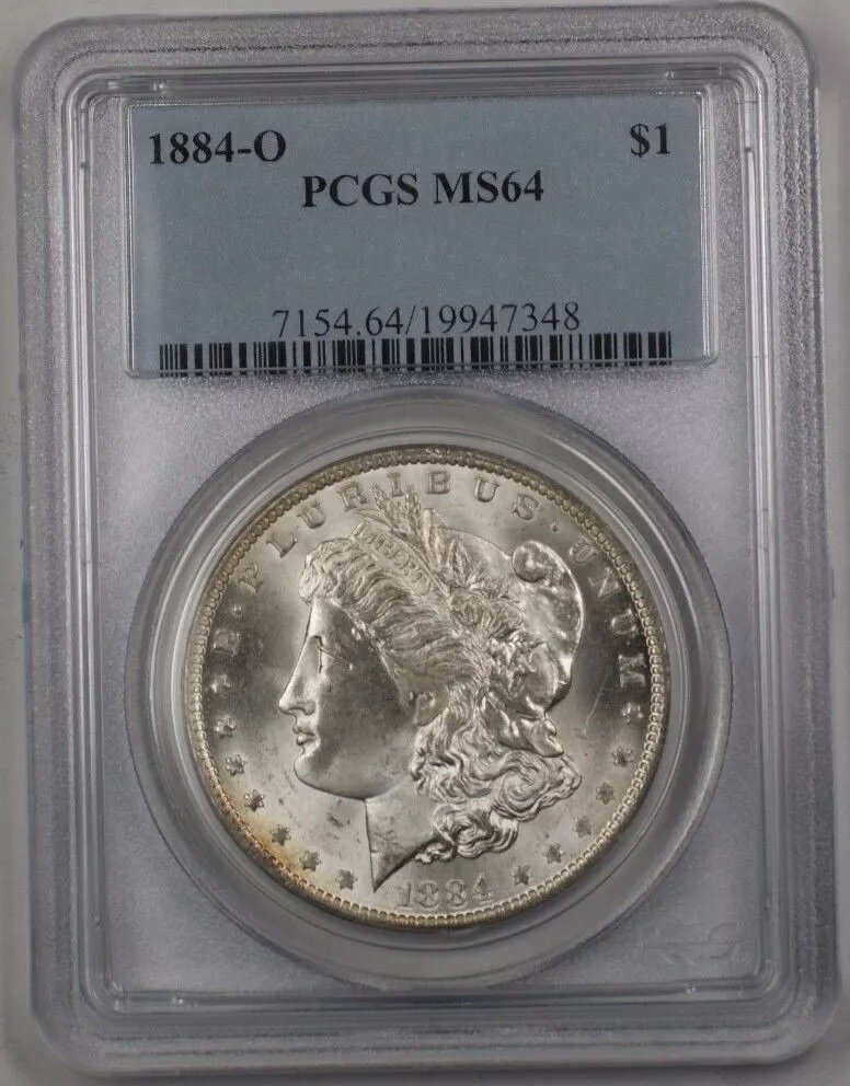 WORLD RESOURCE【KING店】の1884-O US モルガン シルバー 1 ドル コイン PCGS MS-64 (良品) BR3 N｜アングル3