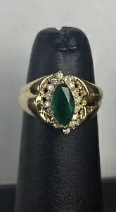 レディース ダイヤモンド & 14K ゴールド リング サイズ 7.5 ファイン ジュエリー 5.3g *カラット コイン*