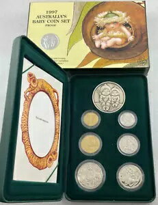 1997 オーストラリア RAM ベビー プルーフ コイン セット - 1.28 ASW ガムナット メダリオン付き!