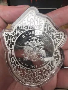 WORLD RESOURCE【KING店】の2023 バルバドス ペニーワイズ 5オンス シルバー プルーフ状形状コイン｜アングル2