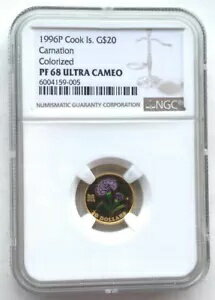 クック 1996 母の日 20 ドル NGC PF68 金貨、プルーフ