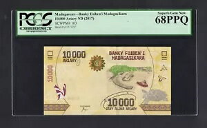 マダガスカル 10000 アリアリ ND(2017) P103 未使用 グレード68