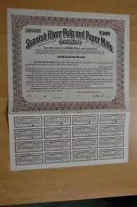 カナダ、スパニッシュリバーパルプ＆ペーパーミルズ社、500ポンドの見本6％A社債