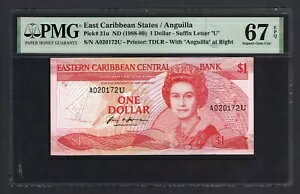 東カリブ海1ドル ND (1988-89) P21u 未使用 グレード67