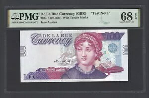 デ・ラ・ルー (GBR)、100 ユニット、2004 年、ジェーン・オースティン、「テストノート」UNC グレード 68