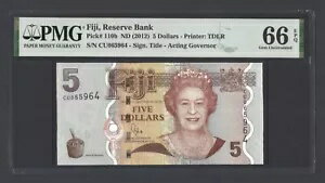 フィジー 5ドル ND(2012) P110b 未使用 グレード66